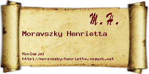 Moravszky Henrietta névjegykártya